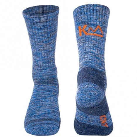 KONY Men's Cotton Hiking Socks 5 Pairs Moisture Wicking Thick Cushioned Walking Mid Crew Socks All Season Gift