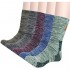 KONY Men's Cotton Hiking Socks 5 Pairs Moisture Wicking Thick Cushioned Walking Mid Crew Socks All Season Gift