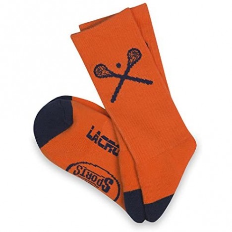 Lacrosse Athletic Half Cushioned Crew Socks | Crossed Lax Sticks