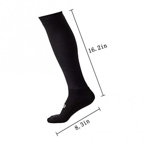 LANSHI Men's Soccer Socks Compression Long Sport Over Knee High Sock Size M US(6-12)