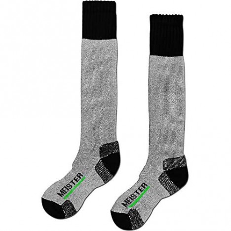 Meister Performance Wool Blend Over-The-Calf Socks - Warm Dry & Comfortable - Heather Gray