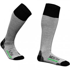 Meister Performance Wool Blend Over-The-Calf Socks - Warm Dry & Comfortable - Heather Gray