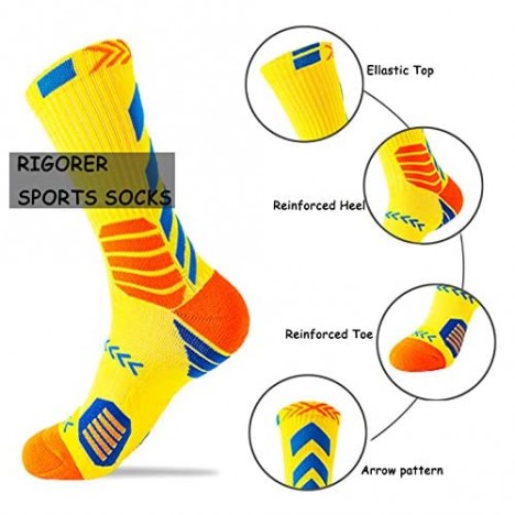 Men's & Women's Athletic Cushioned Compression Crew Basketbal Socks for Work Sports