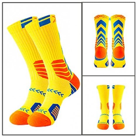 Men's & Women's Athletic Cushioned Compression Crew Basketbal Socks for Work Sports