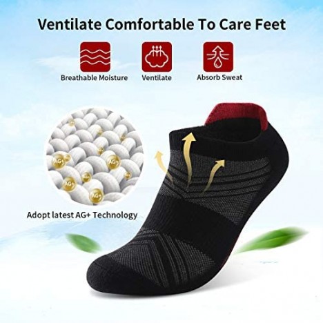 Mens Ankle Athletic Socks Running Socks Sports Comfort Cushioned Tab Cotton Casual Socks 7 pairs for Men