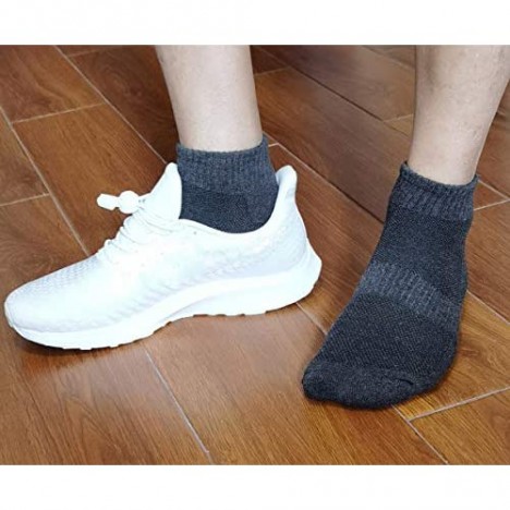 Men's Moisture Control Athletic Ankle Cotton Quarter Cushion Socks 6 Pack Shoe Size 6-11