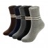 Mens Warm Wool Socks Thick Winter Hiking Stripe Wool Crew Socks (A-Mix_2 Stripes 5 Pairs)