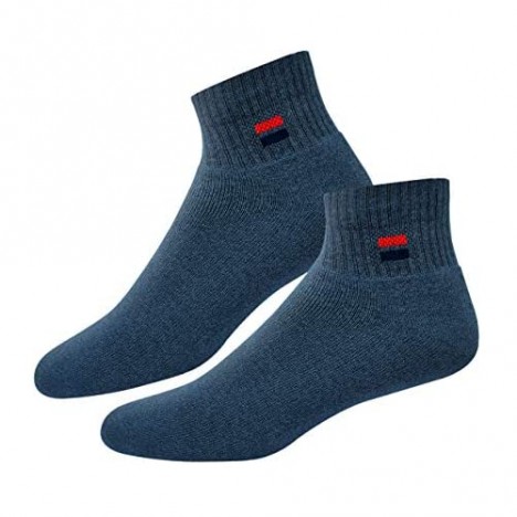 Navy Sport Men's Solid Cushion Comfort Quarter Socks Pack of 6
