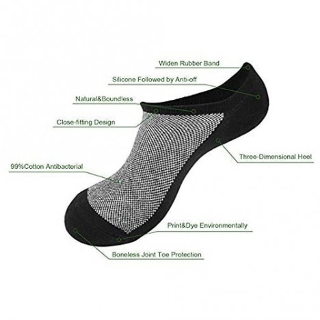 No Show Ankle Socks Low Cut Socks for Men&Women Non Slip 8 Pairs