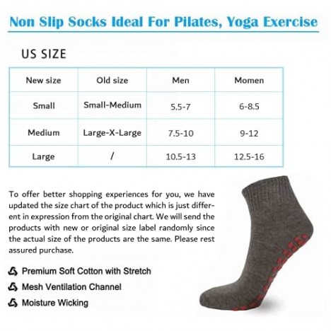 NOVAYARD 5 Pairs Non Slip Socks Non Skid Sticky Grip Socks Yoga Pilates Hospital Socks Men Women