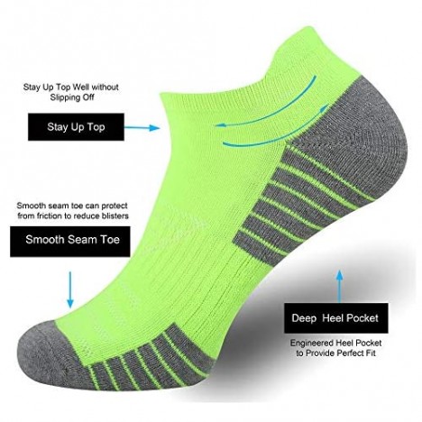 ONKE Unisex Mesh Ventilating Comfort Fit Performance Tab Moisture Wicking Breathable No Show Socks for Men and Women 6 Pack