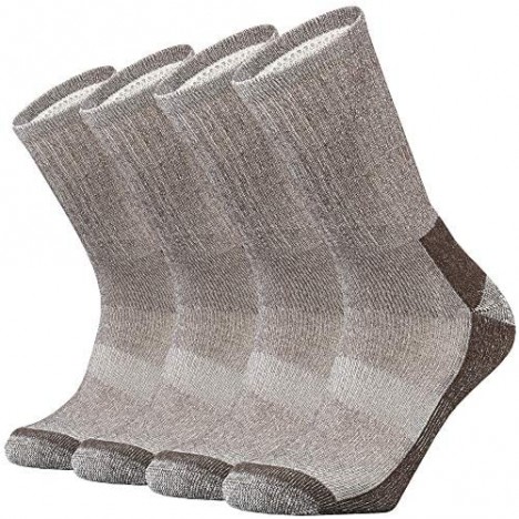 Ortis Merino Wool Moisture Wicking Outdoor Hiking Cushion Crew Socks for Men 4 Pack