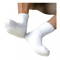OVOV 3 Pairs Men's Floor Socks Winter Warm Coral Fleece Fluffy Soft Fuzzy Home Socks
