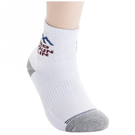 Pro Mountain Quarter Ankle Compression Athletic Cotton Mesh Instep Hiking Socks Size L US Men Shoe 9-12 White 6 Pairs Pack Workout Gym