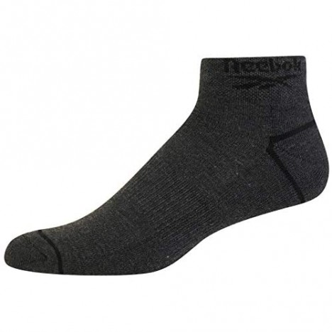 Rebook Men's Athletic Quarter Socks with Cushion Comfort (6 Pack)