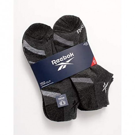 Reebok Men's Socks - Low Cut No Show Ankle Socks (Grey Shoe Size: 6-12.5)
