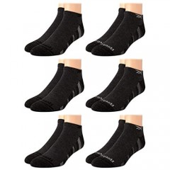 Reebok Men's Socks - Low Cut No Show Ankle Socks (Grey Shoe Size: 6-12.5)