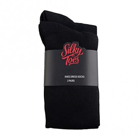 Silky Toes Modal Mens Knee High Socks 2 or 4 Pk Long Over the Calf Dress or Work Socks