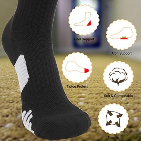 SloLife 5 Pack Cushioned Hiking Walking Socks for Women and Men Performance Outdoor Sports Compression Crew Socks