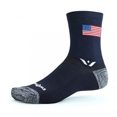 Swiftwick- VISION FIVE Running & Cycling Socks for Men & Women- Fast Dry Cushioned Crew