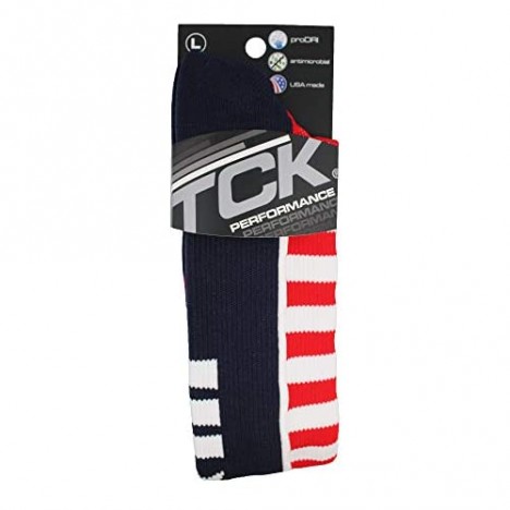 TCK Elite USA Flag Patriot Red White Blue Basketball Football Knee High Socks