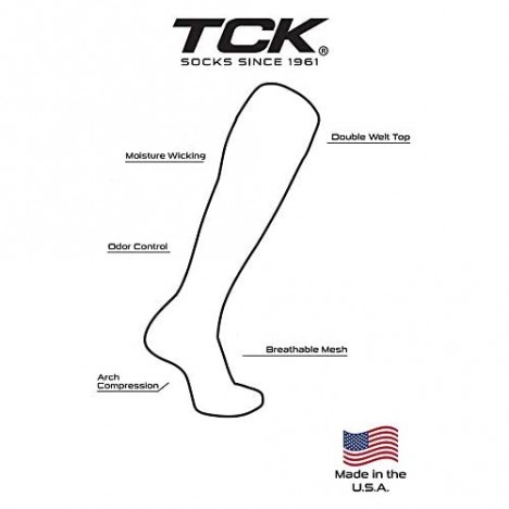 TCK Soccer Socks with Stripes- for Boys or Girls- Men or Women - Extra Cross-Stretch for Shin Guards