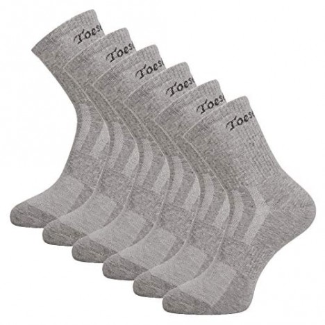 Toes&Feet Men's Anti-Odor Quick-Dry Quarter Crew Athletic and Dress Socks