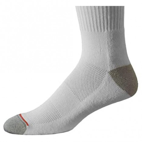 TOP STEP 10 Pair Mens Cotton Moisture Wicking Cushioned Crew Socks with Arch Support and Mesh Ventilation