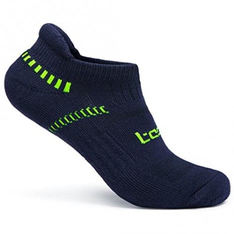 TSLA Men's 6-Pairs Athletic No Show Shock Grip Socks Cushioned Comfort w Mesh