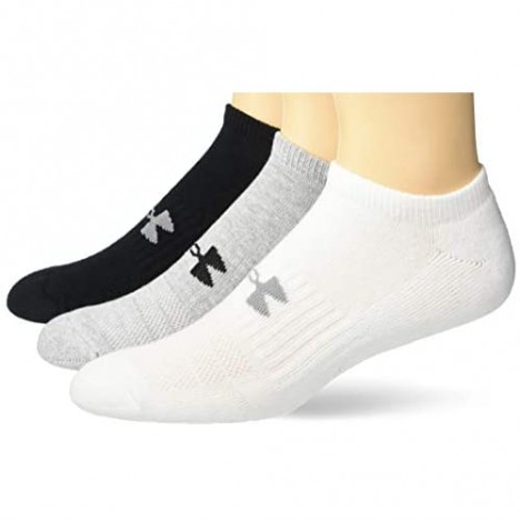 Under Armour Adult Training Cotton No Show Socks 3-Pairs