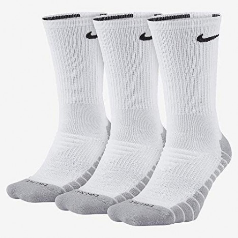 Unisex Nike Everyday Max Cushion Crew Training Sock (3 Pair) (White Small)