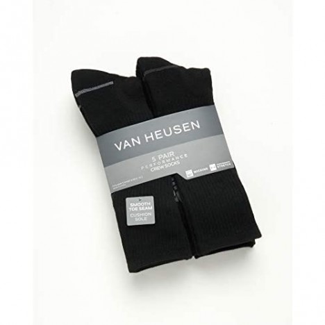 Van Heusen Men's Socks - Performance Cushioned Mid-Calf Althletic Crew Socks (5 Pack)
