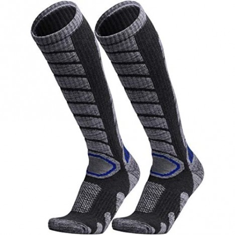 WEIERYA Ski Socks 2 Pairs Pack for Skiing Snowboarding Cold Weather Winter Performance Socks