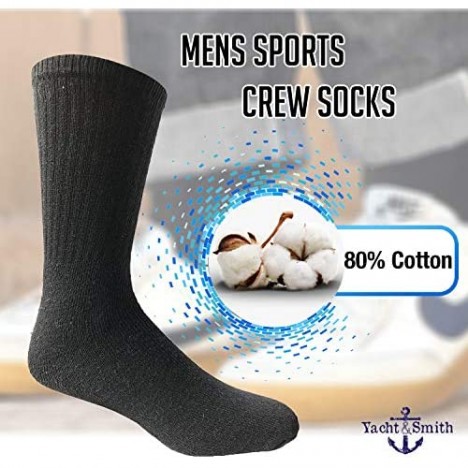 Yacht & Smith Mens & Womens Wholesale Bulk Sports Crew Athletic Case Pack Socks by SOCKS'NBULK