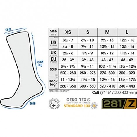 281Z Military Boot Socks - Tactical Trekking Hiking - Outdoor Athletic Sport (Black)