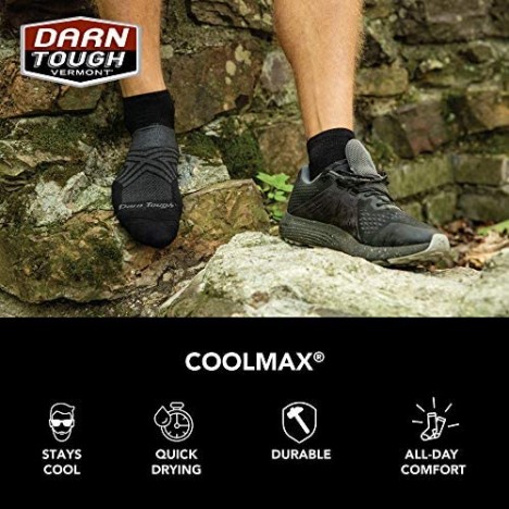 Darn Tough (Style 1055) Men's 1/4 Sock Ultra-Lightweight with Cushion Run Sock