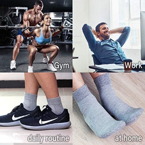 LUDYAN Cotton Quarter Athletic Socks Running sports Sneakers Everyday Unisex (Black White Grey 5 Pairs)