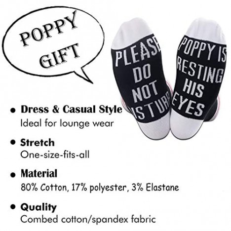 TSOTMO 2 Pairs Gift For Grandpa Novelty Gift Father’s Day Gift Please Do Not Disturb Poppy Is Resting His Eyes