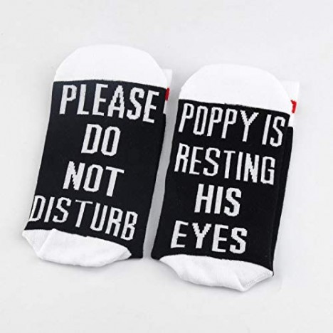 TSOTMO 2 Pairs Gift For Grandpa Novelty Gift Father’s Day Gift Please Do Not Disturb Poppy Is Resting His Eyes