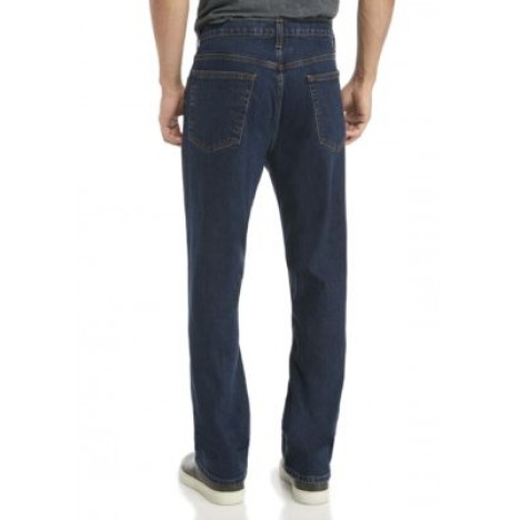 Stretch 5-Pocket Relaxed Dark Wash Jeans