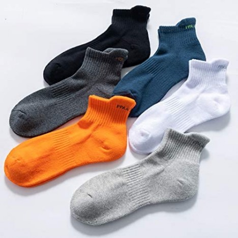 6 Pair Mens Athletic Ankle Low Cut Socks Men's 6 Pack Thick Cushion Running Socks Comfort Breathable Casual Socks 6-12
