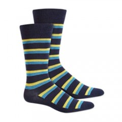 Alfani Men's Multi-Stripe Socks NAVY YELLOW 10-13