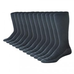Casual Garb Mens Crew Socks 12 Pair Pack Moisture Wicking Socks Crew Work Socks For Men