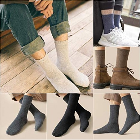 Ceafer Mens Wool Outdoor Sports Hiking Trail Running Skiing Athletic Cycling Crew Socks
