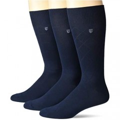 Chaps mens Supersoft Pattern Crew Socks 3 Pack