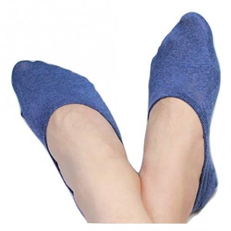 [Clean Cotton Fragrant Solid Color no show socks] No Show Cotton 5 Pairs Socks - Non Slip Liner Low Cut for Men 8.5~10.5