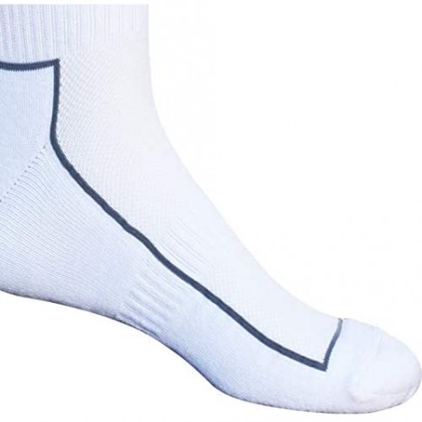 DonaKein Mens Cotton Crew Reinforced Athletic Socks 6-Pairs (Shoe Size 6-12 White)