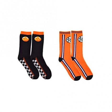 Dragon Ball Super Crew Socks (2 Pair) - Streetwear Checkered Goku Socks - One Size Fits Most