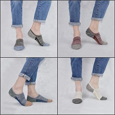 Empino Mens No Show Low Cut Socks Non Slip Casual Cotton Invisible Ankle Socks Liner