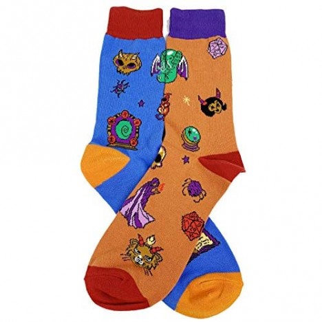Fantasydice 2 Pairs Of Cthulhu Eldritch Funny Socks For Men Dnd Gifts Mens Socks Gifts Demon Skull Cultist Novelty Gift Call Blue And Orange Gamer Gifts Size 8-12(EU 41-45)